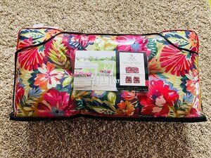 NWT❤️Palm Studio 2pcs Indoor Outdoor Floral Print Bench Cushion Set